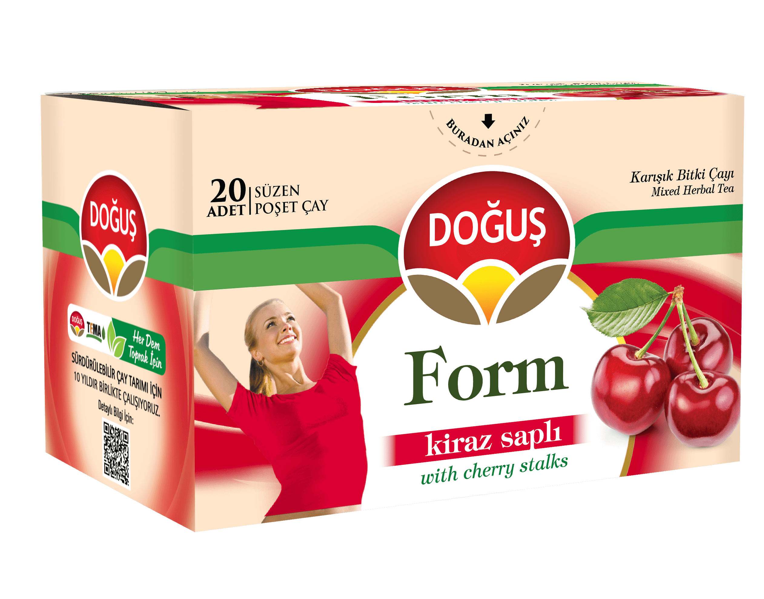 Doğuş Çay Form Kiraz Saplı Çay 20'li