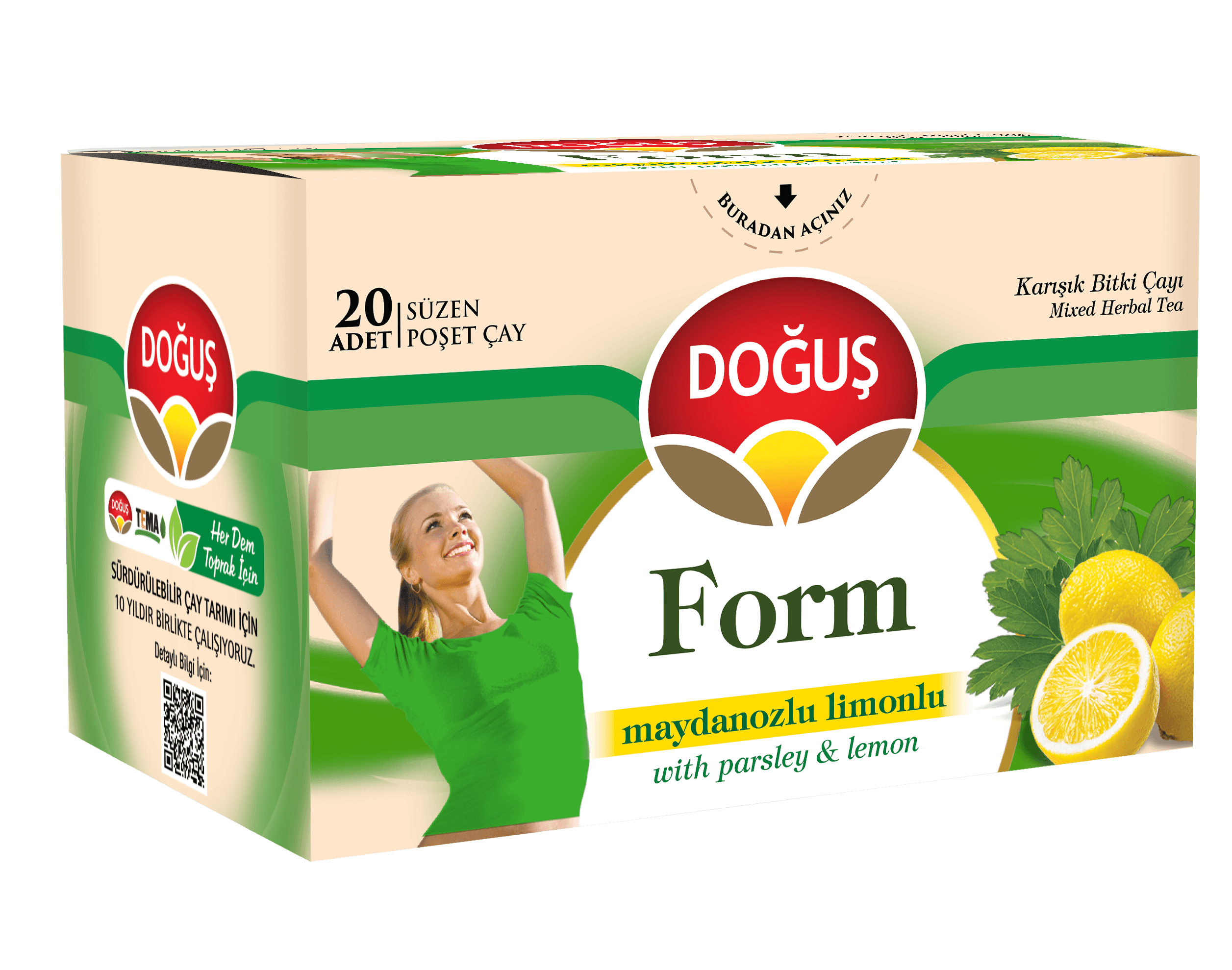 Doğuş Çay Form Maydanozlu Limonlu Bitki Çayı 20'li