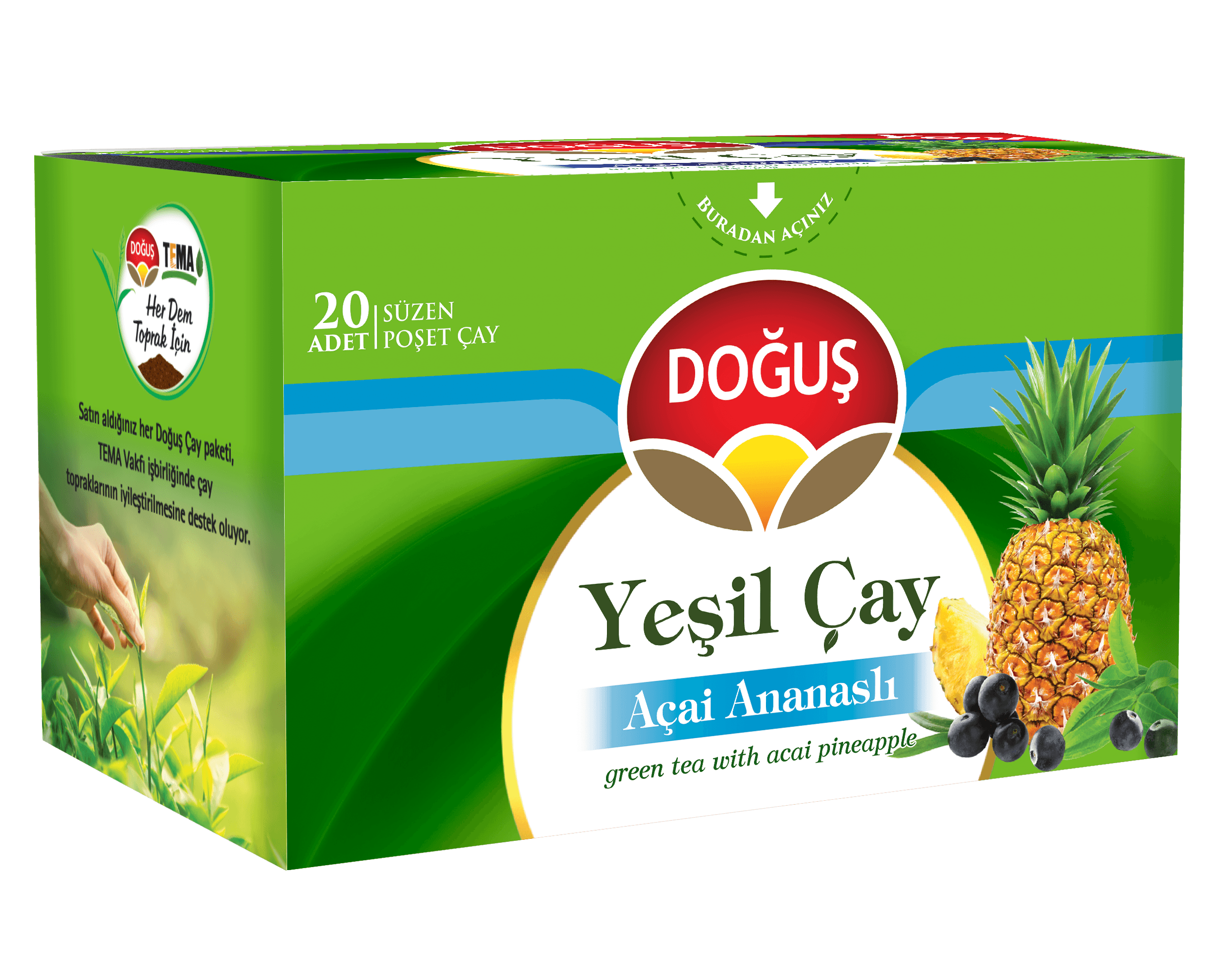 Doğuş Çay Açai Ananaslı Yeşil Çay 20'li