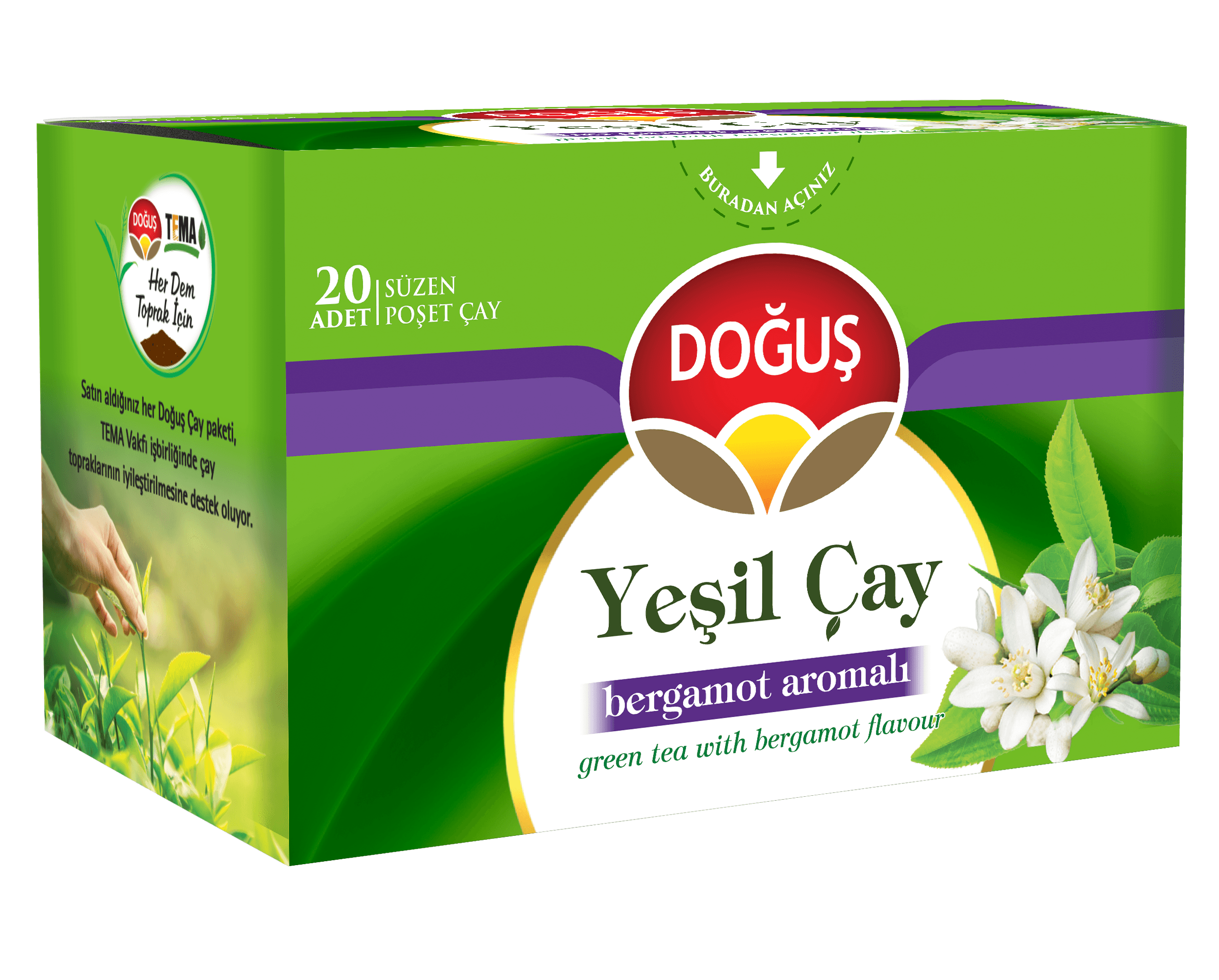 Doğuş Çay Bergamotlu Yeşil Çay 20'li