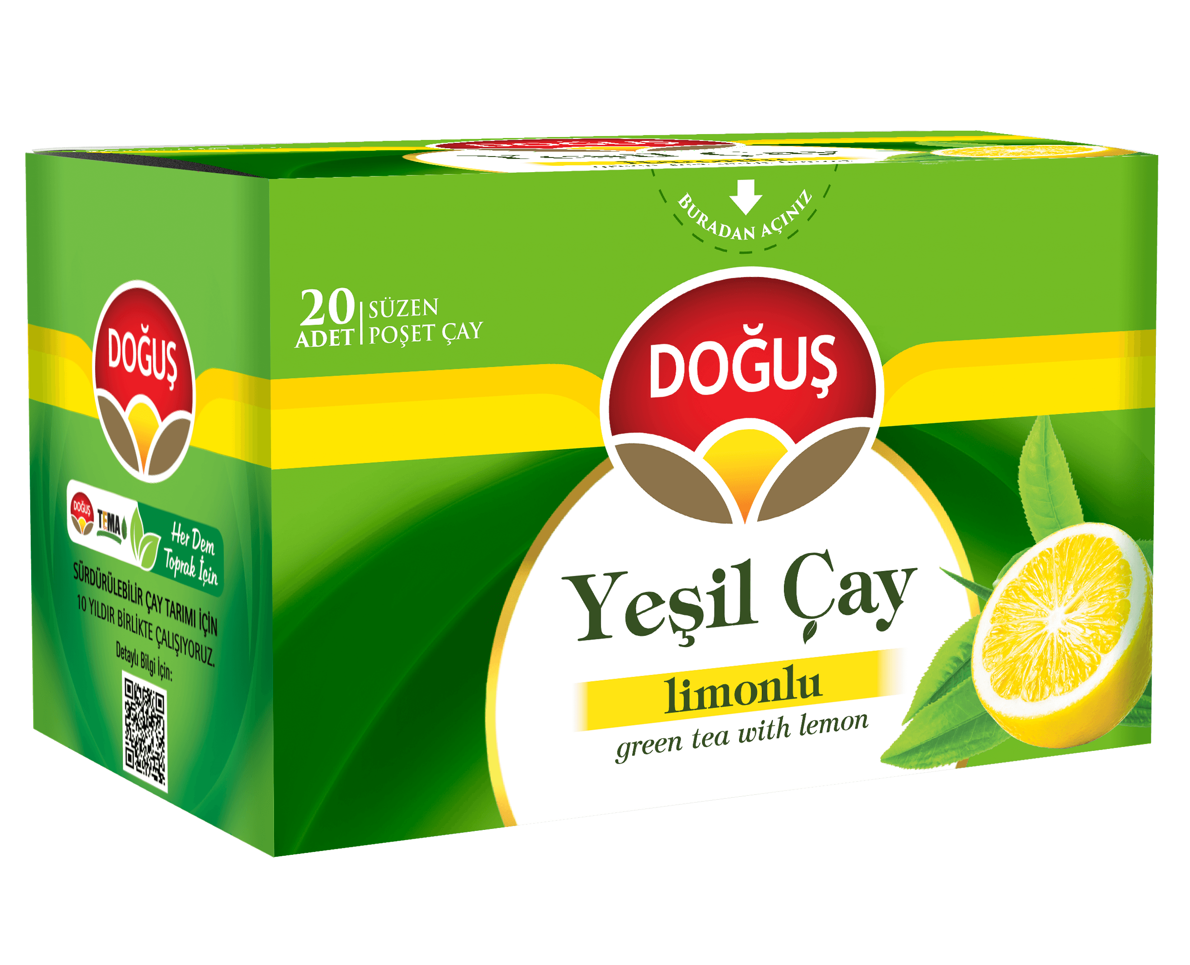 Doğuş Çay Limonlu Yeşil Çay 20'li