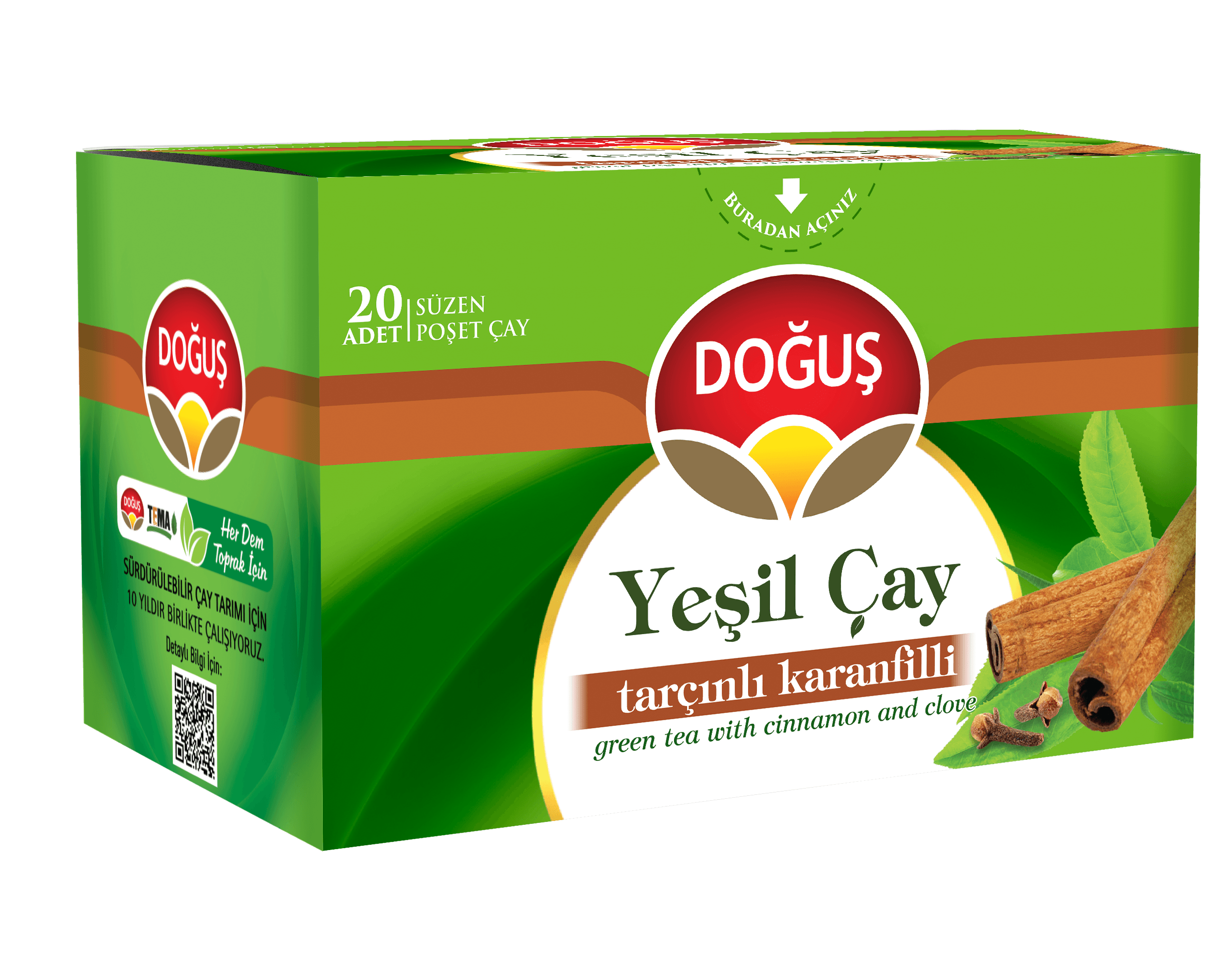 Doğuş Çay Tarcin Karanfilli Yeşil Çay 20'li