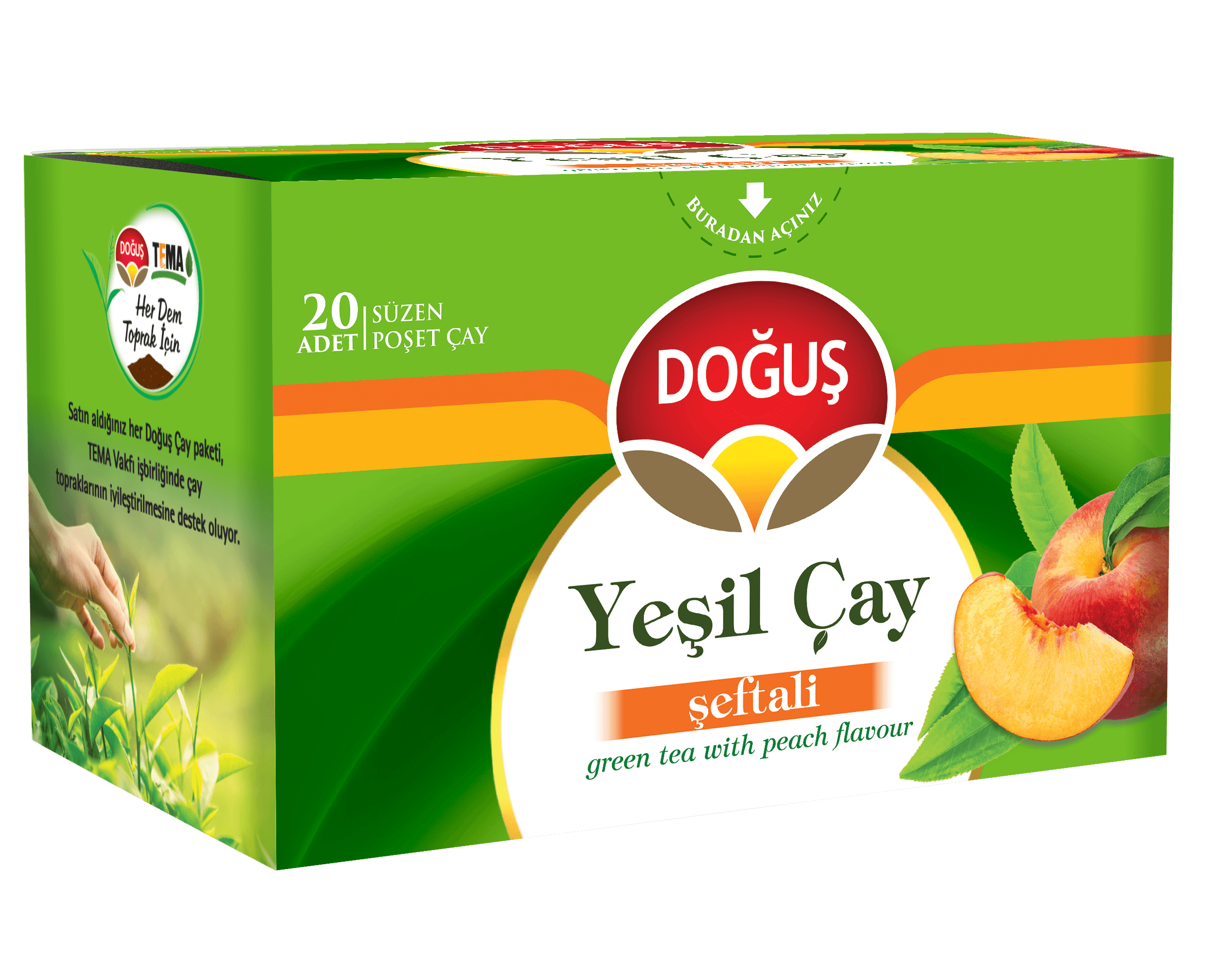 Doğuş Çay Şeftalili Yeşil Çay 20'li